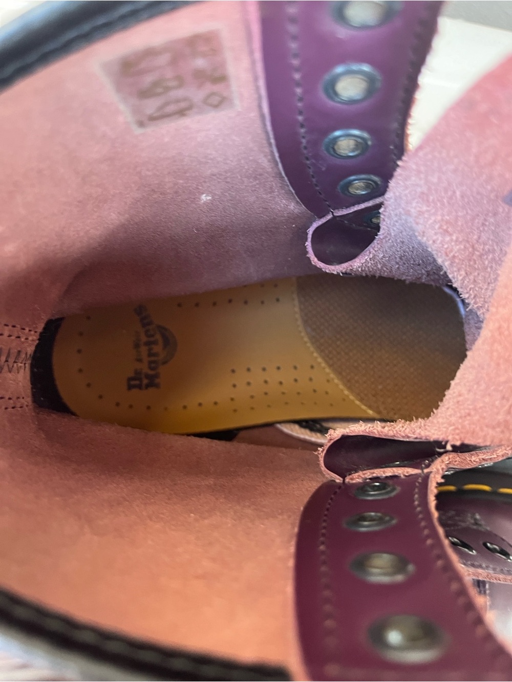 Dr. Martens 11821 plum Leather Combat Boots Women's AirWair Size 7 - Picture 6 of 8